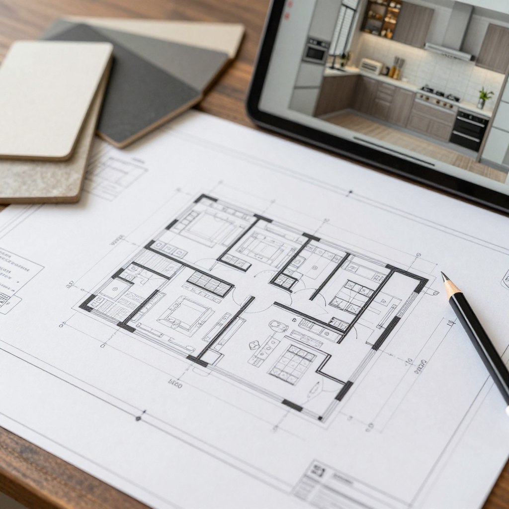 Detailed kitchen remodeling plan for Riverside home