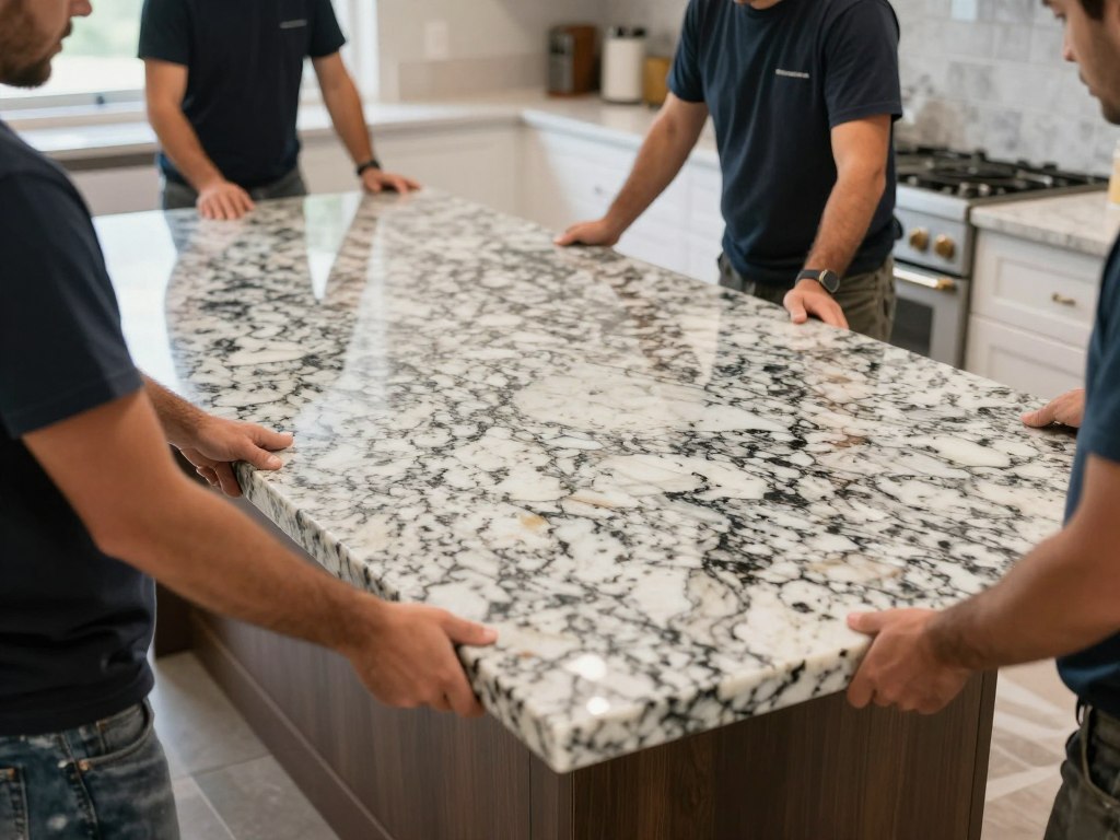 Luxury countertop installation in Riverside kitchen remodel