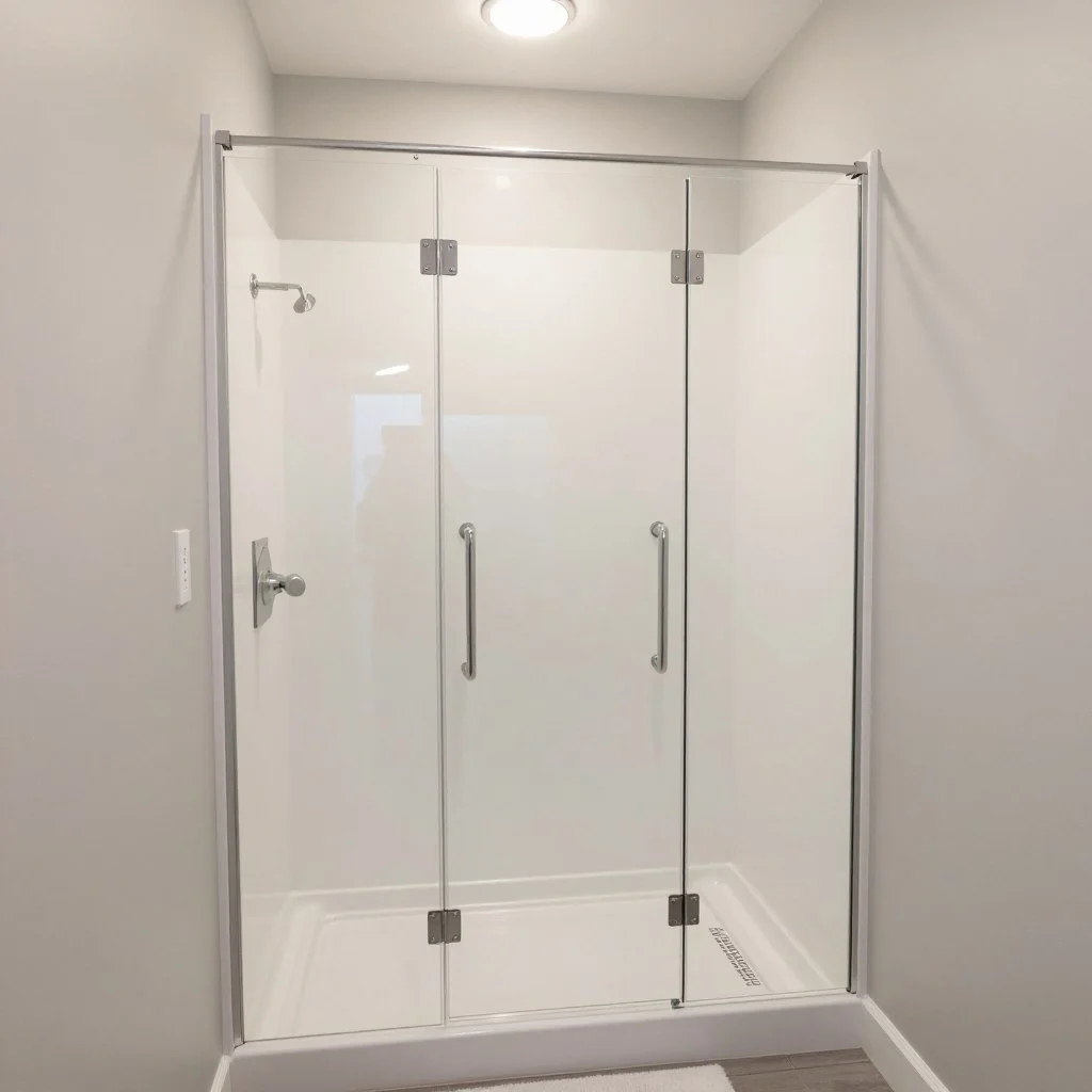 Small bathroom with walk-in shower in Beavercreek home