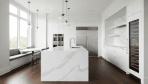 modern high-end kitchen features with custom cabinetry and premium appliances