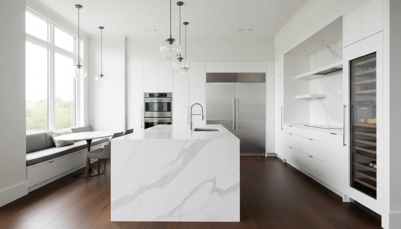 modern high-end kitchen features with custom cabinetry and premium appliances